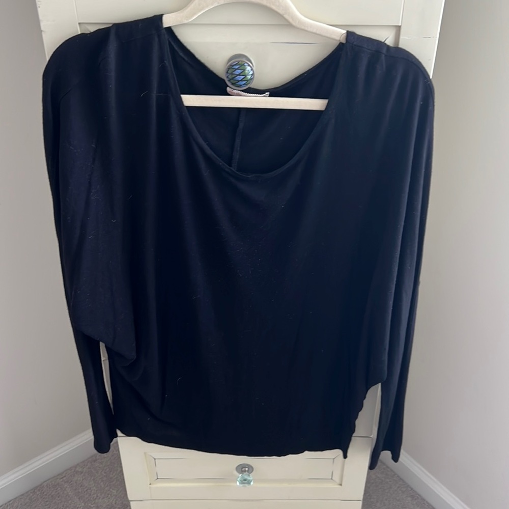Black long sleeve top. Size L